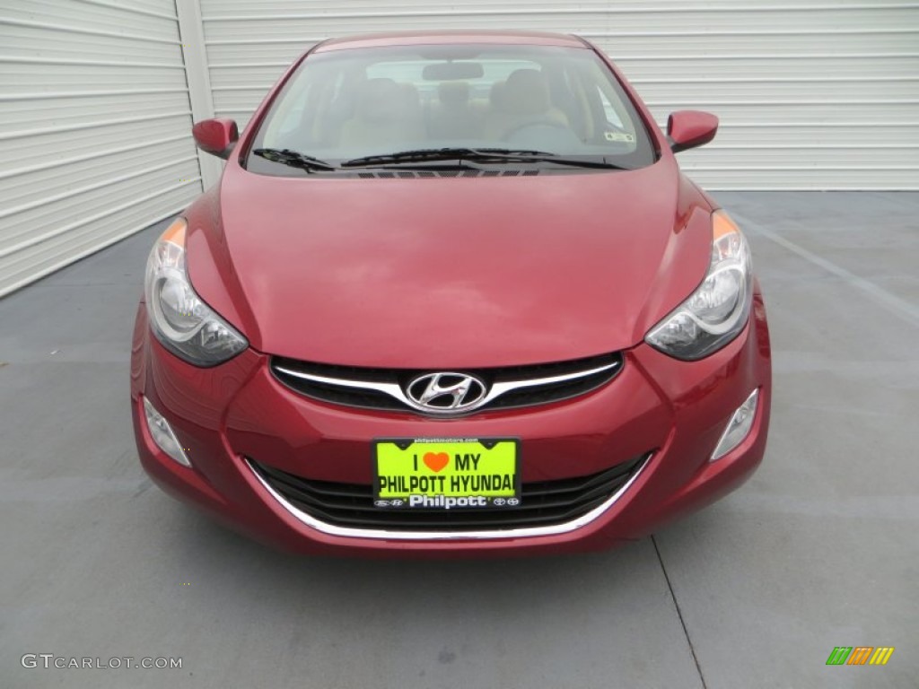 2013 Elantra GLS - Sparkling Ruby / Beige photo #7