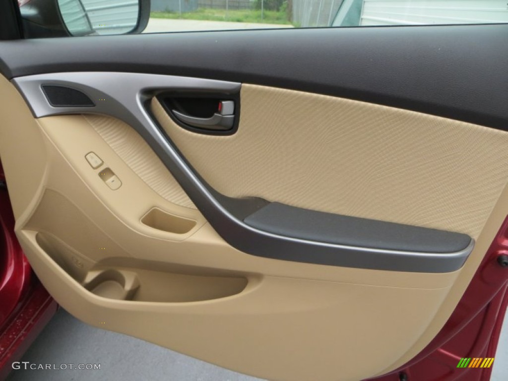 2013 Elantra GLS - Sparkling Ruby / Beige photo #15