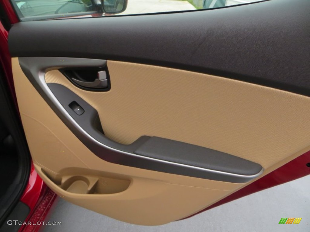 2013 Elantra GLS - Sparkling Ruby / Beige photo #18