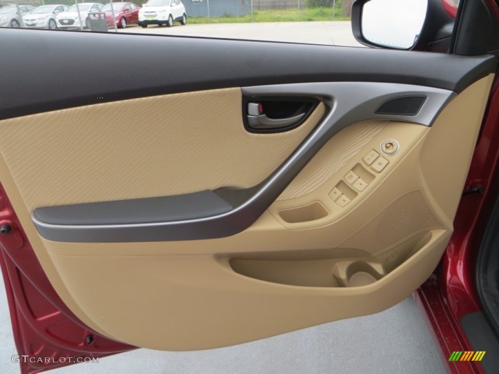 2013 Elantra GLS - Sparkling Ruby / Beige photo #21
