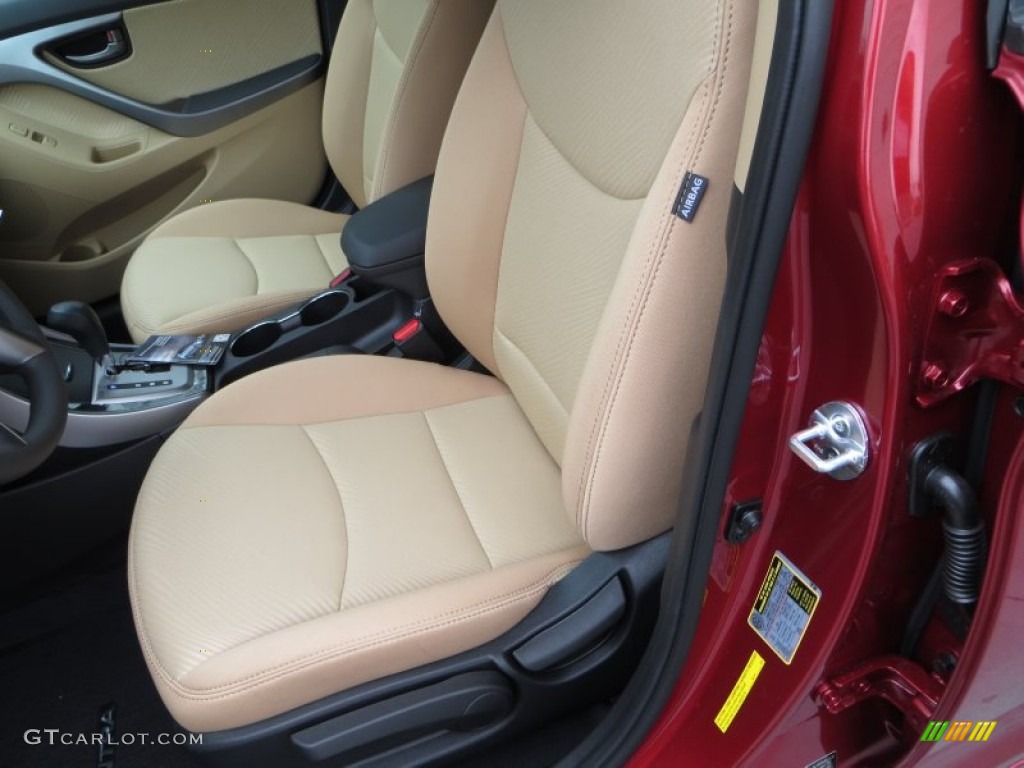 2013 Elantra GLS - Sparkling Ruby / Beige photo #23