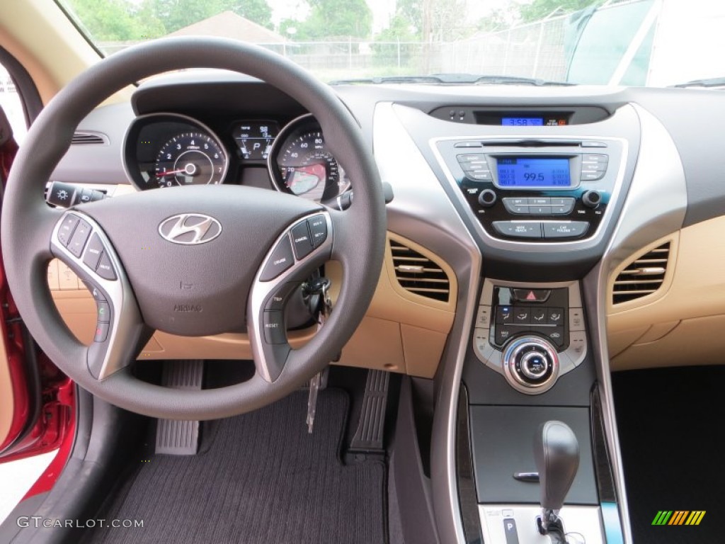2013 Elantra GLS - Sparkling Ruby / Beige photo #25