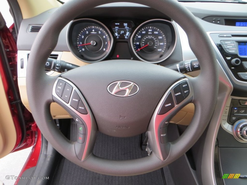 2013 Elantra GLS - Sparkling Ruby / Beige photo #30