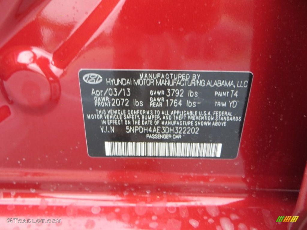 2013 Elantra GLS - Sparkling Ruby / Beige photo #33