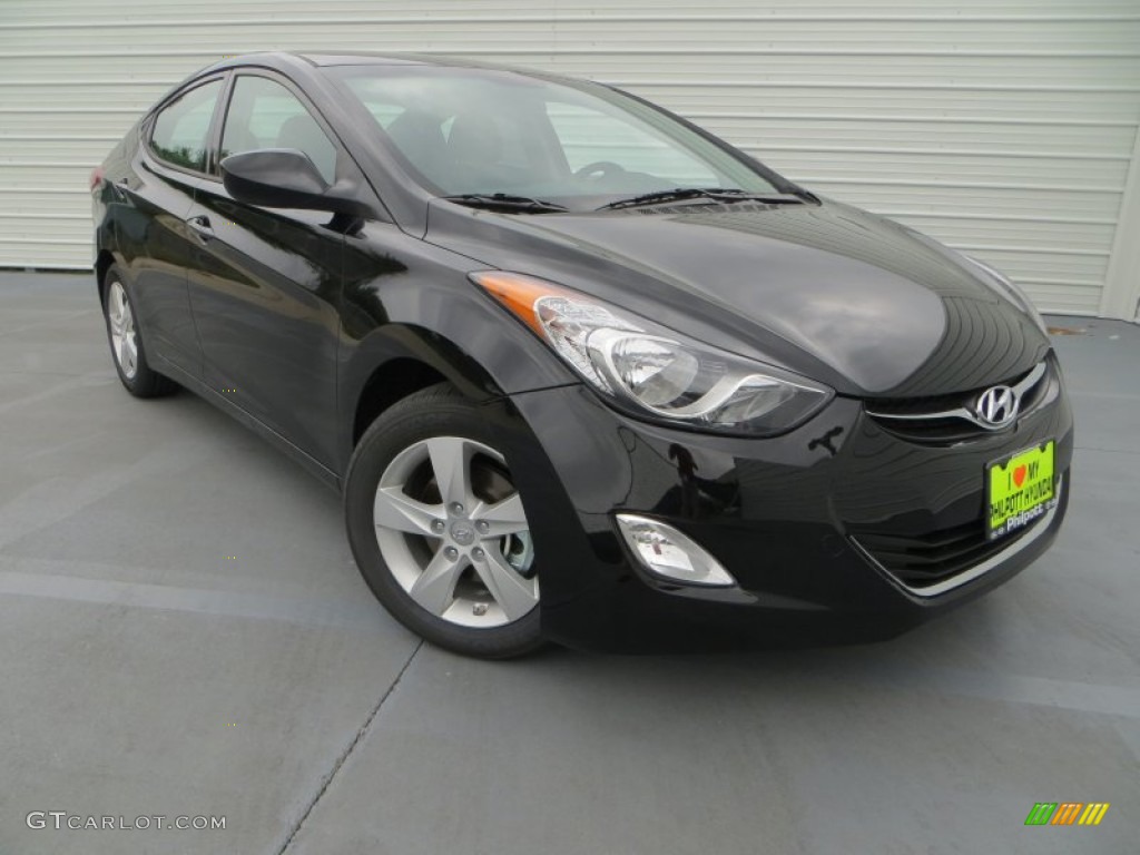 2013 Elantra GLS - Midnight Black / Gray photo #1