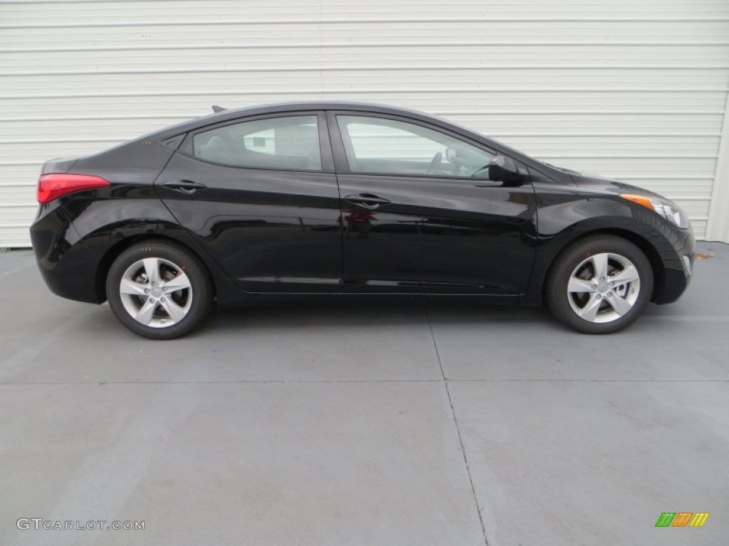 2013 Elantra GLS - Midnight Black / Gray photo #2