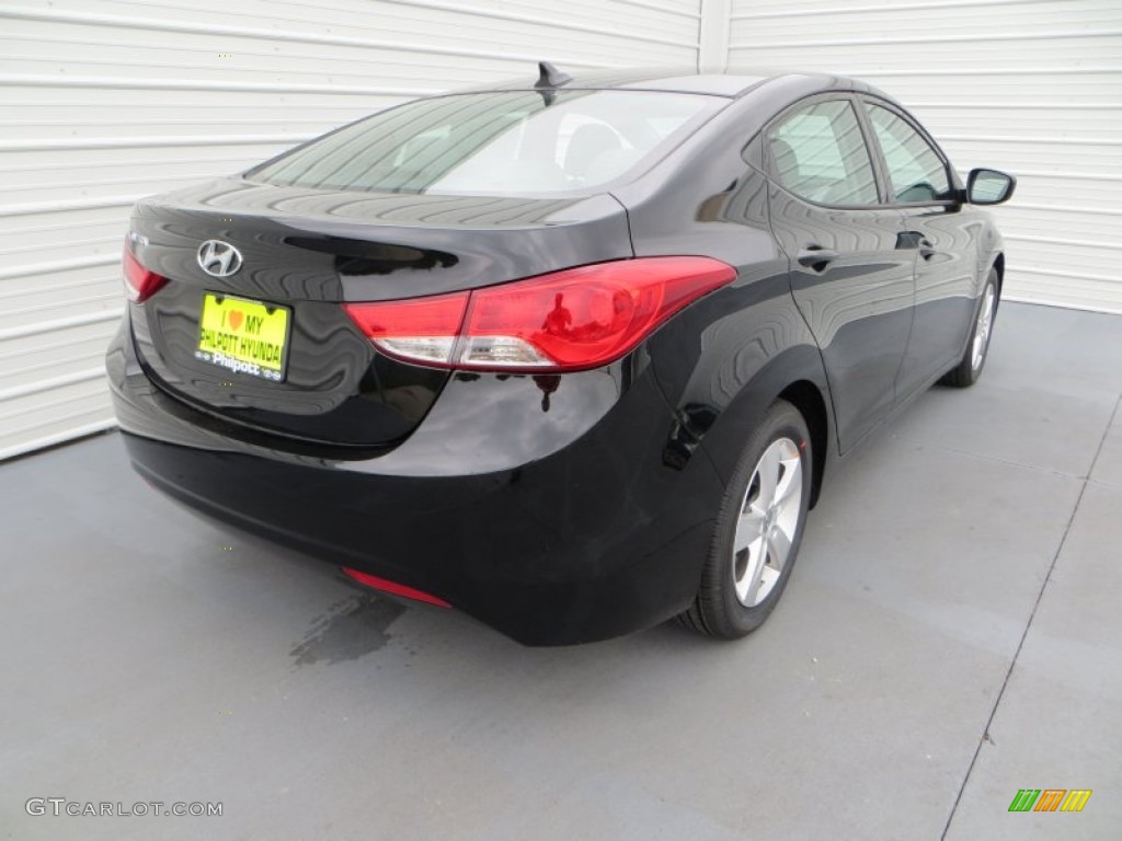 2013 Elantra GLS - Midnight Black / Gray photo #3