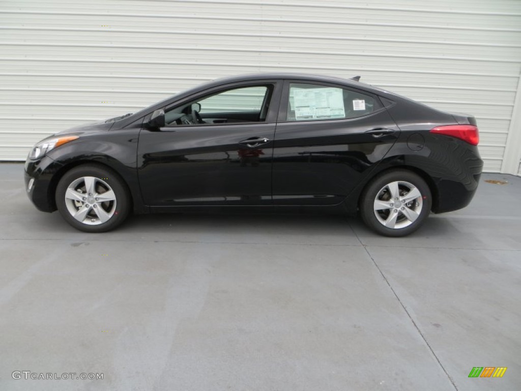2013 Elantra GLS - Midnight Black / Gray photo #5