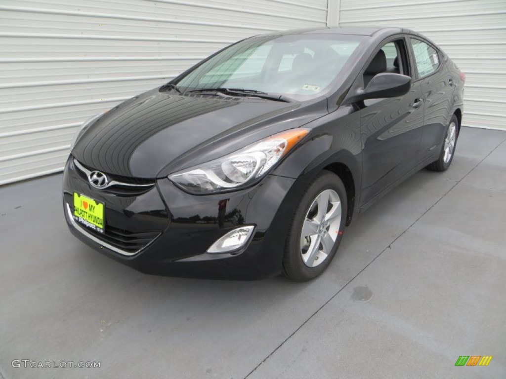 2013 Elantra GLS - Midnight Black / Gray photo #6