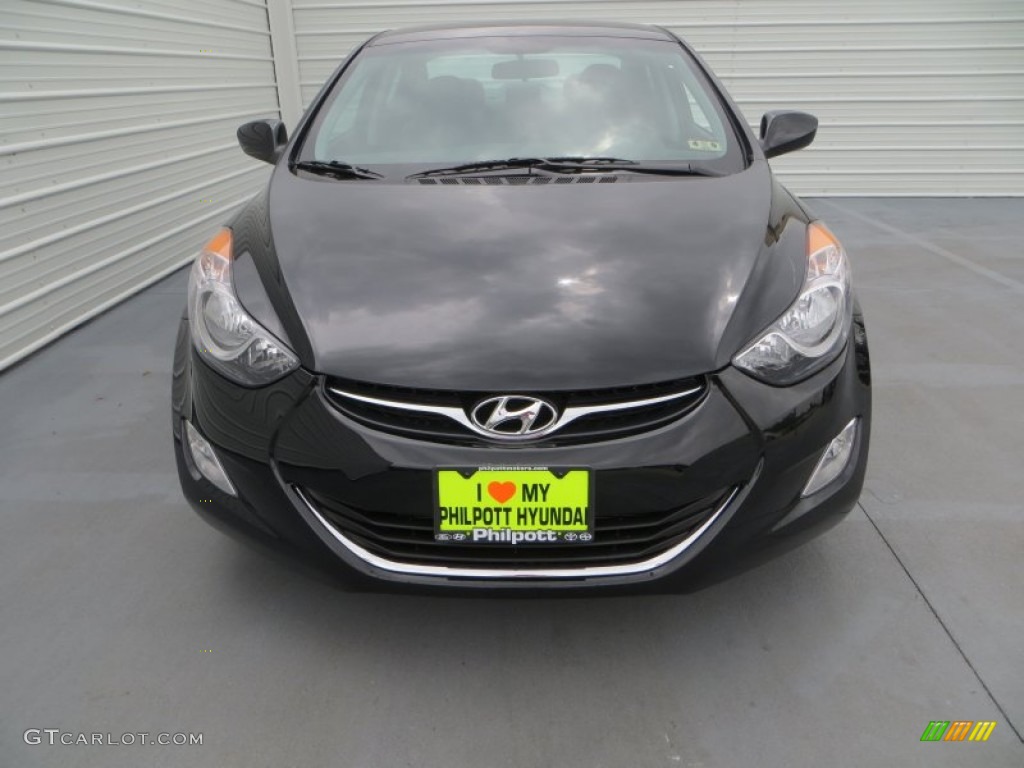 2013 Elantra GLS - Midnight Black / Gray photo #7