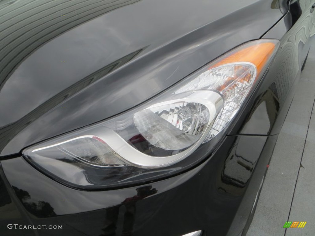 2013 Elantra GLS - Midnight Black / Gray photo #8
