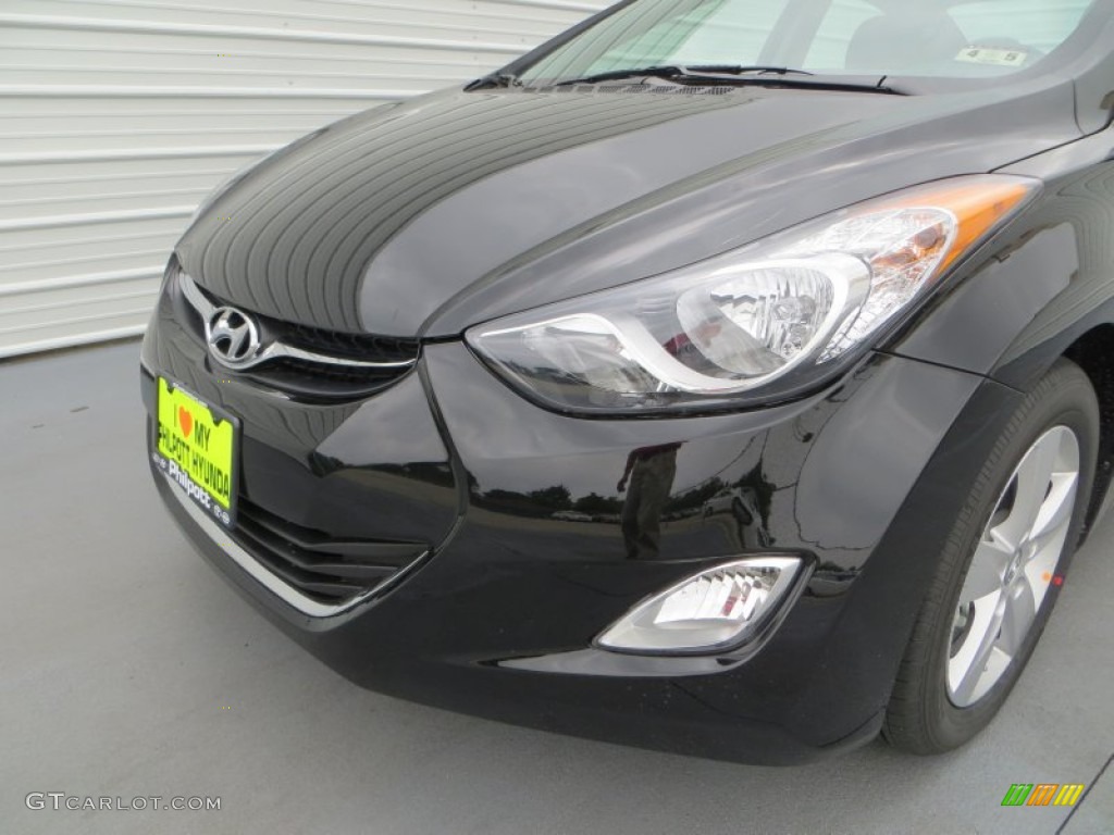 2013 Elantra GLS - Midnight Black / Gray photo #9