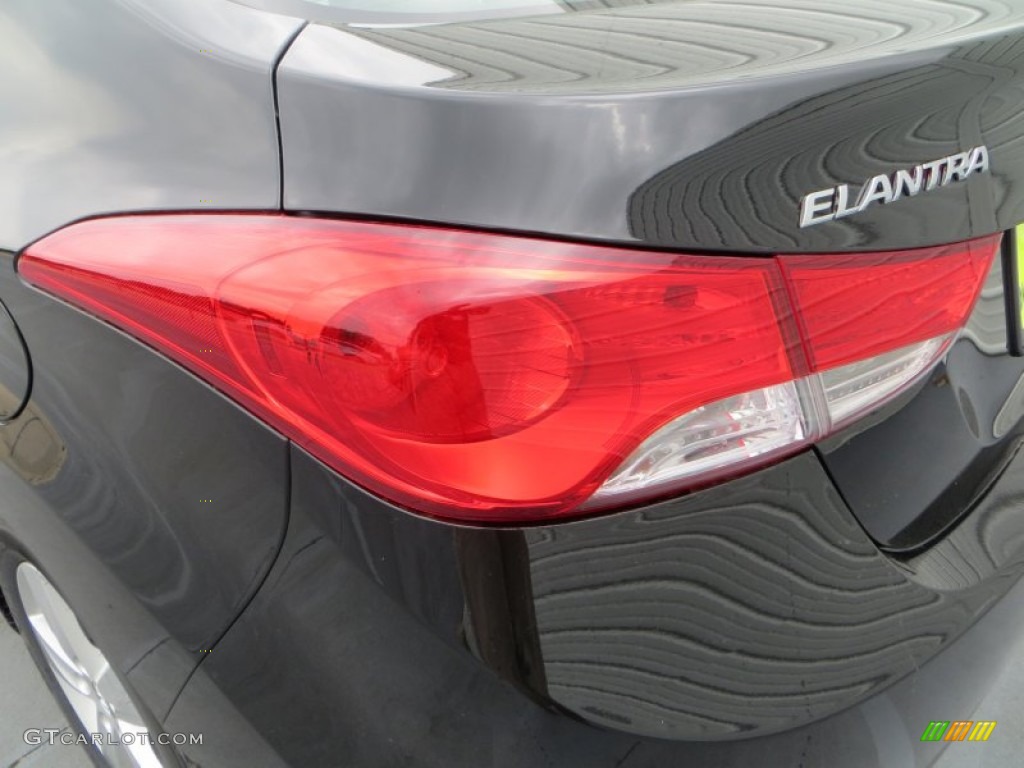 2013 Elantra GLS - Midnight Black / Gray photo #11