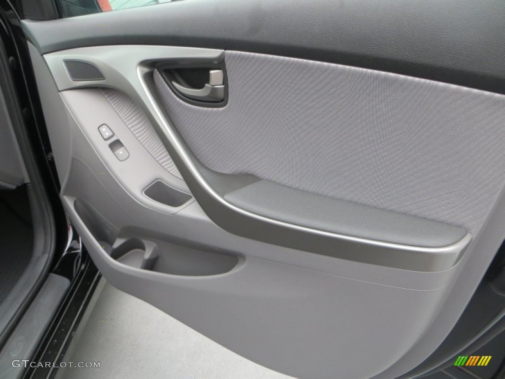 2013 Elantra GLS - Midnight Black / Gray photo #14