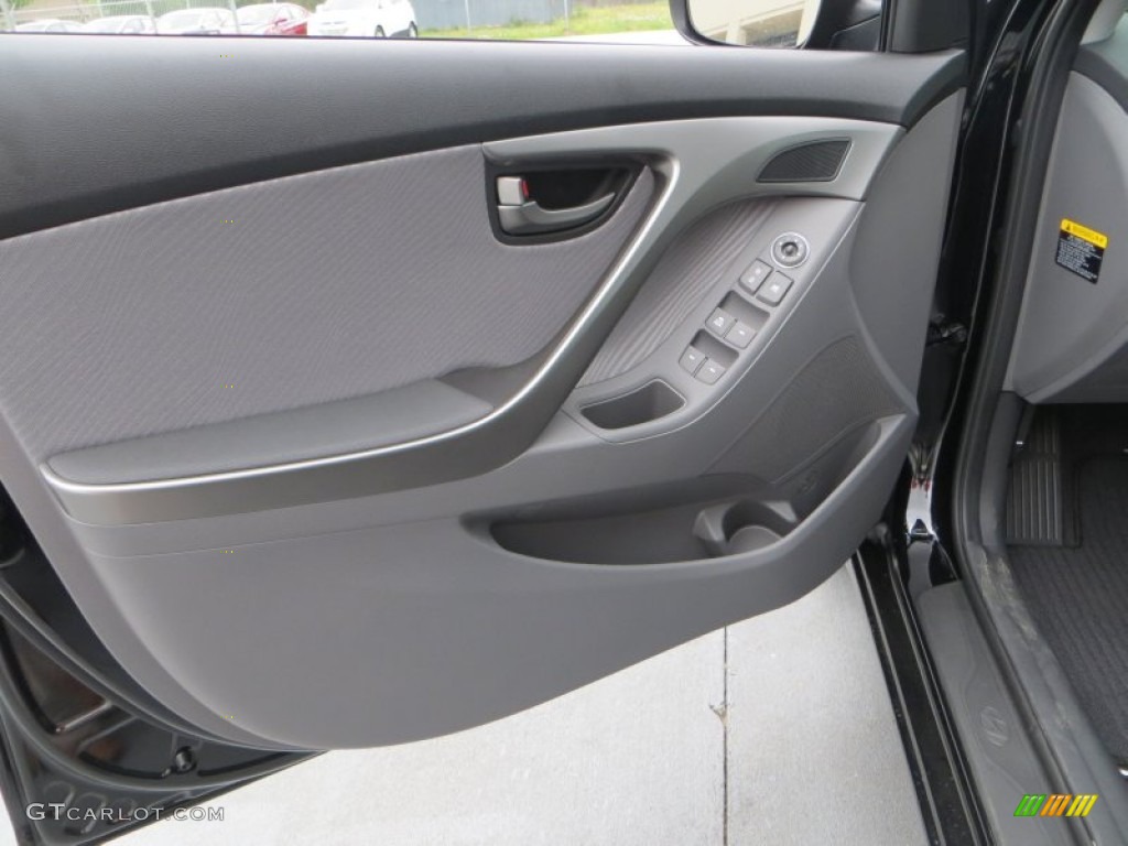 2013 Elantra GLS - Midnight Black / Gray photo #20
