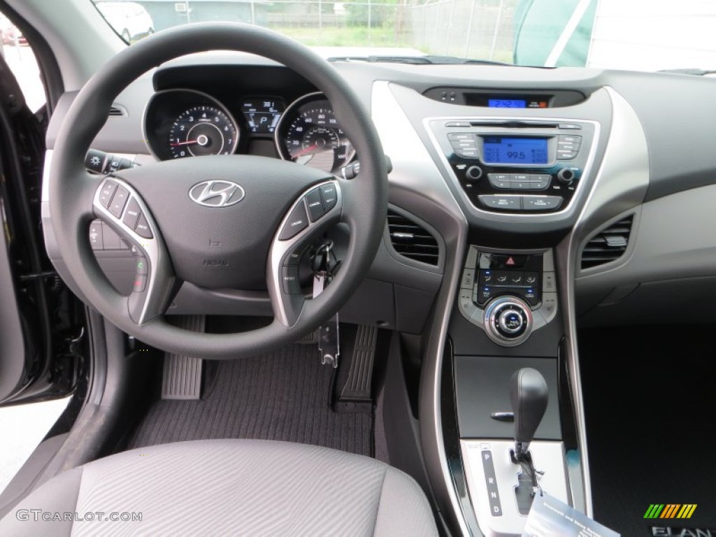 2013 Elantra GLS - Midnight Black / Gray photo #24