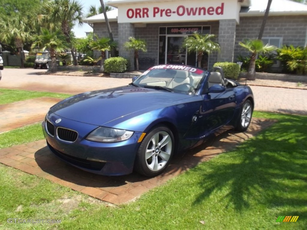 2007 Z4 3.0i Roadster - Montego Blue Metallic / Beige photo #1