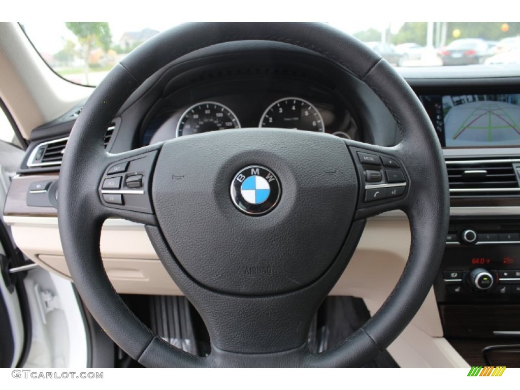 2011 BMW 7 Series 740Li Sedan Oyster/Black Steering Wheel Photo #79845444