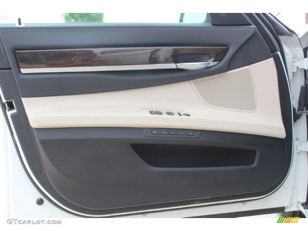 2011 BMW 7 Series 740Li Sedan Oyster/Black Door Panel Photo #79845477