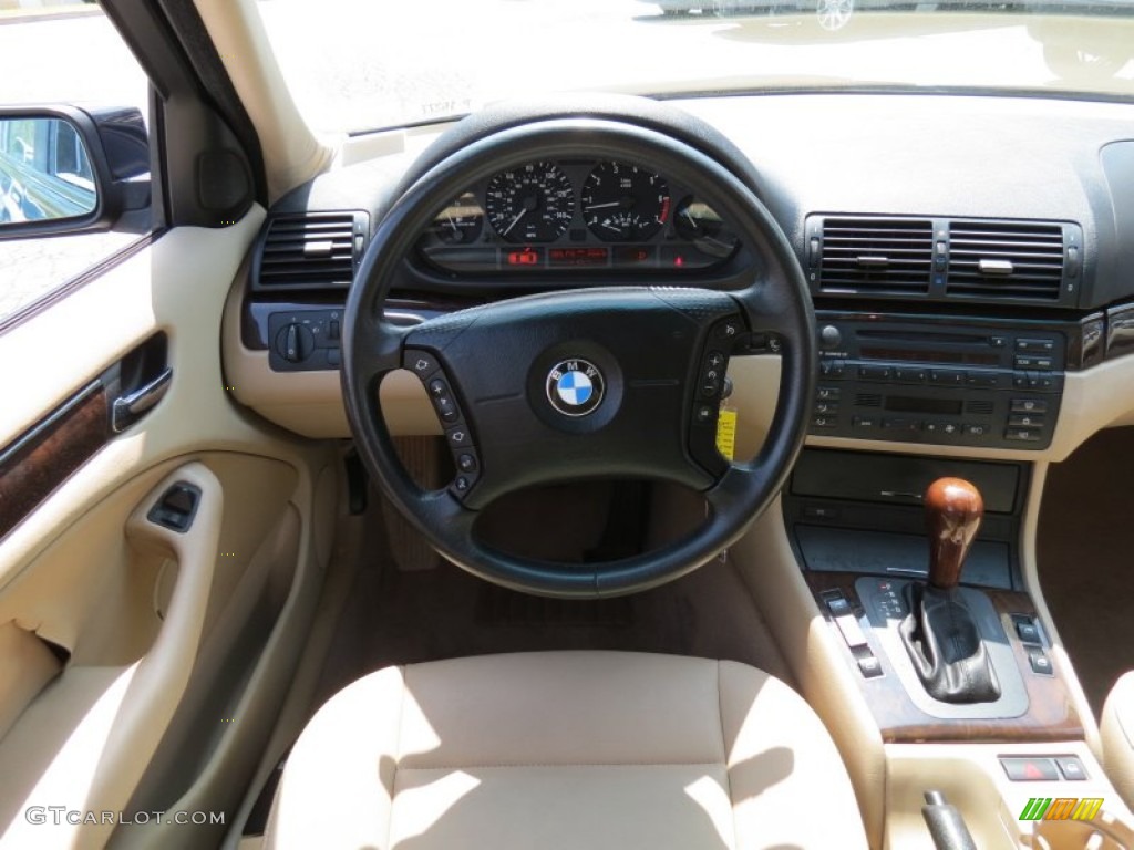 2002 3 Series 325i Sedan - Orient Blue Metallic / Sand photo #14