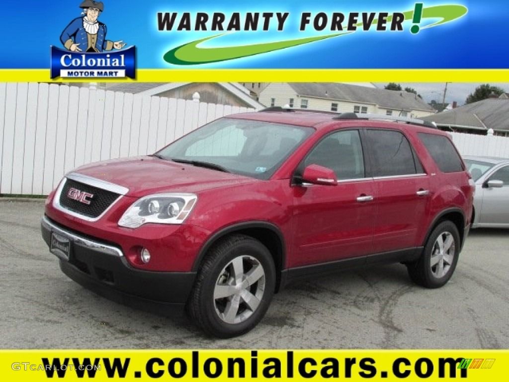 2012 Acadia SLT AWD - Crystal Red Tintcoat / Ebony photo #1