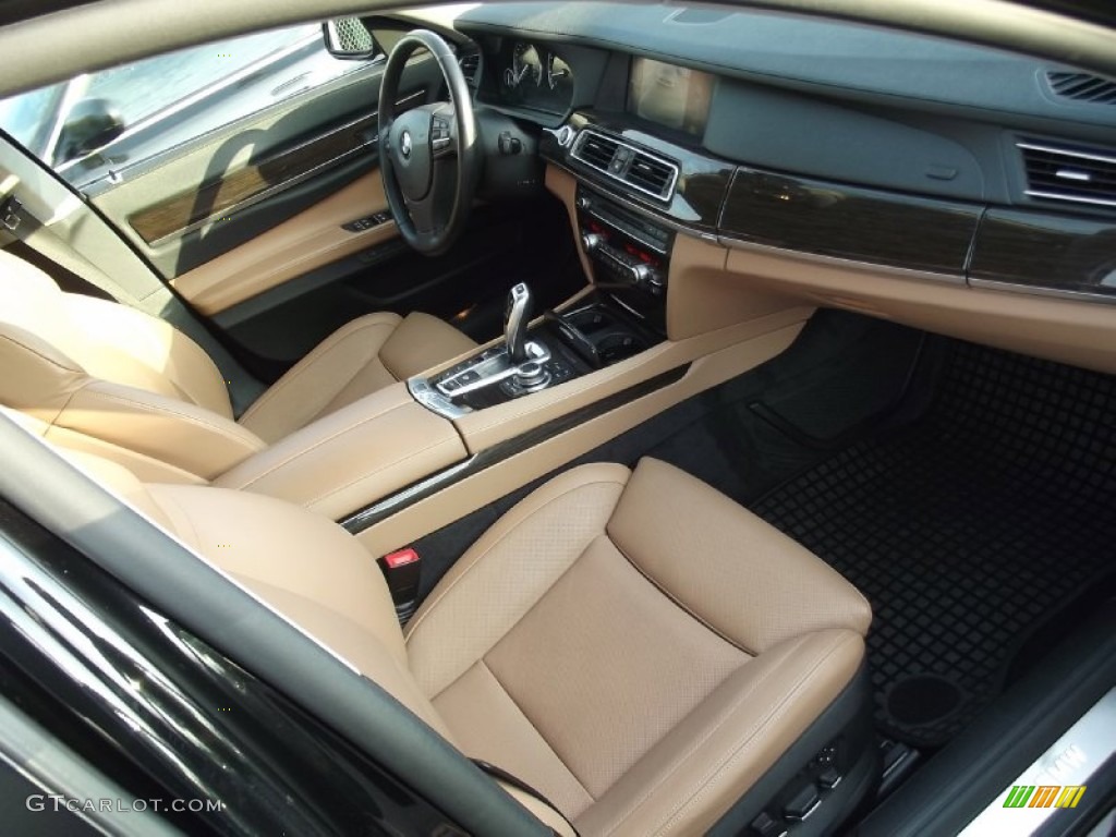 Saddle/Black Nappa Leather Interior 2010 BMW 7 Series 750Li xDrive Sedan Photo #79851286