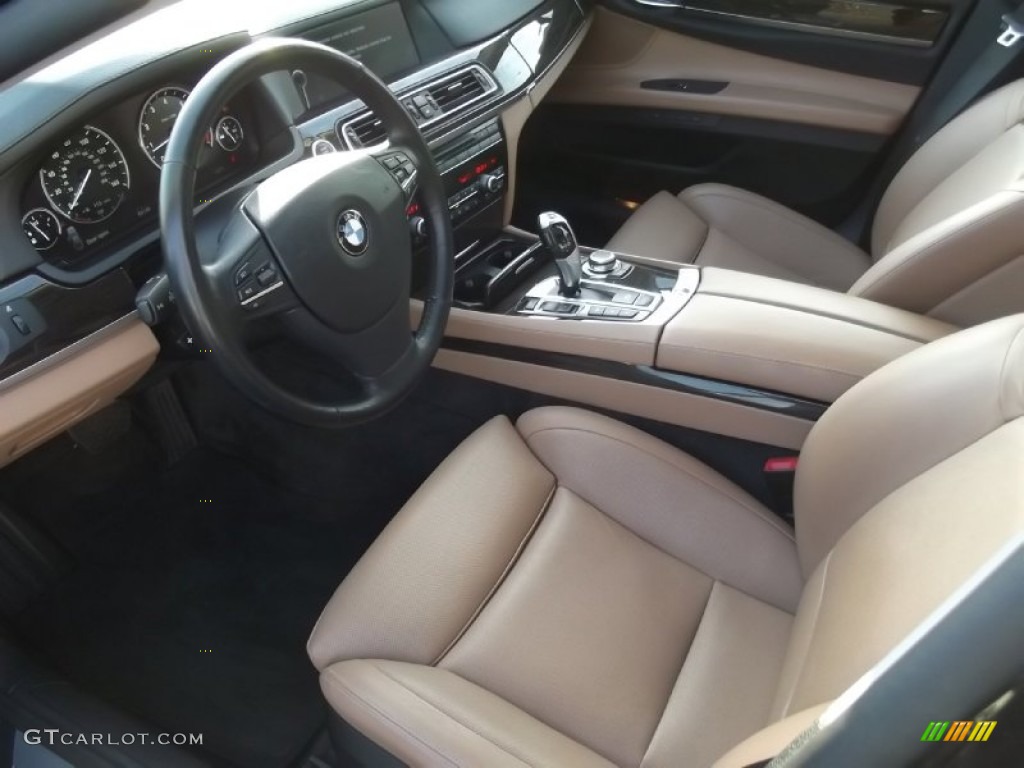 Saddle/Black Nappa Leather Interior 2010 BMW 7 Series 750Li xDrive Sedan Photo #79851411