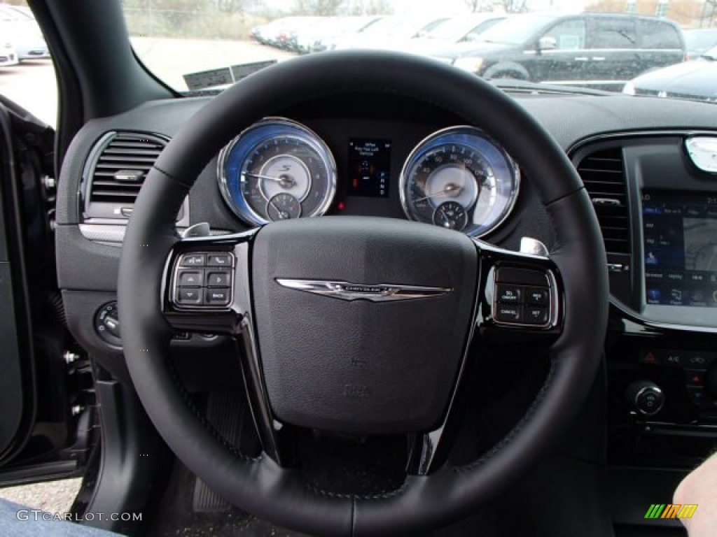 2013 Chrysler 300 S V8 AWD Black Steering Wheel Photo #79851613
