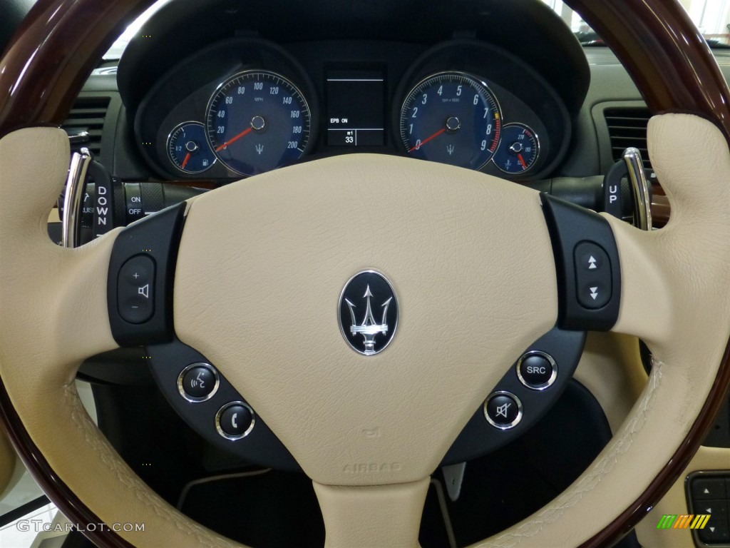 2013 Maserati GranTurismo Convertible GranCabrio Sabbia Steering Wheel Photo #79852279
