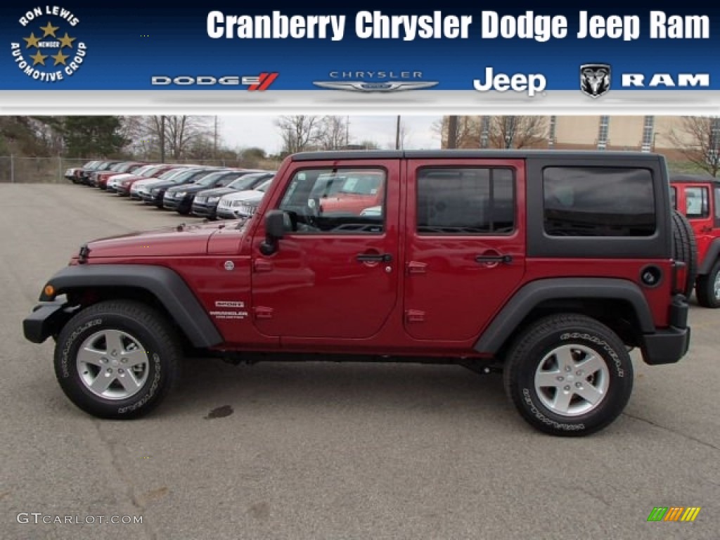 2013 Wrangler Unlimited Sport S 4x4 - Deep Cherry Red Crystal Pearl / Black photo #1
