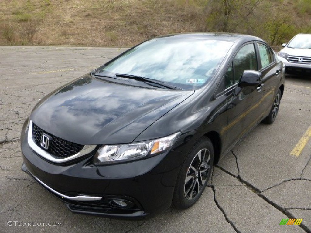 Crystal Black Pearl 2013 Honda Civic EX-L Sedan Exterior Photo #79854233