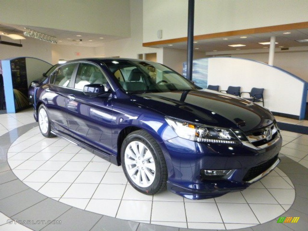 2013 Accord EX-L Sedan - Obsidian Blue Pearl / Gray photo #1