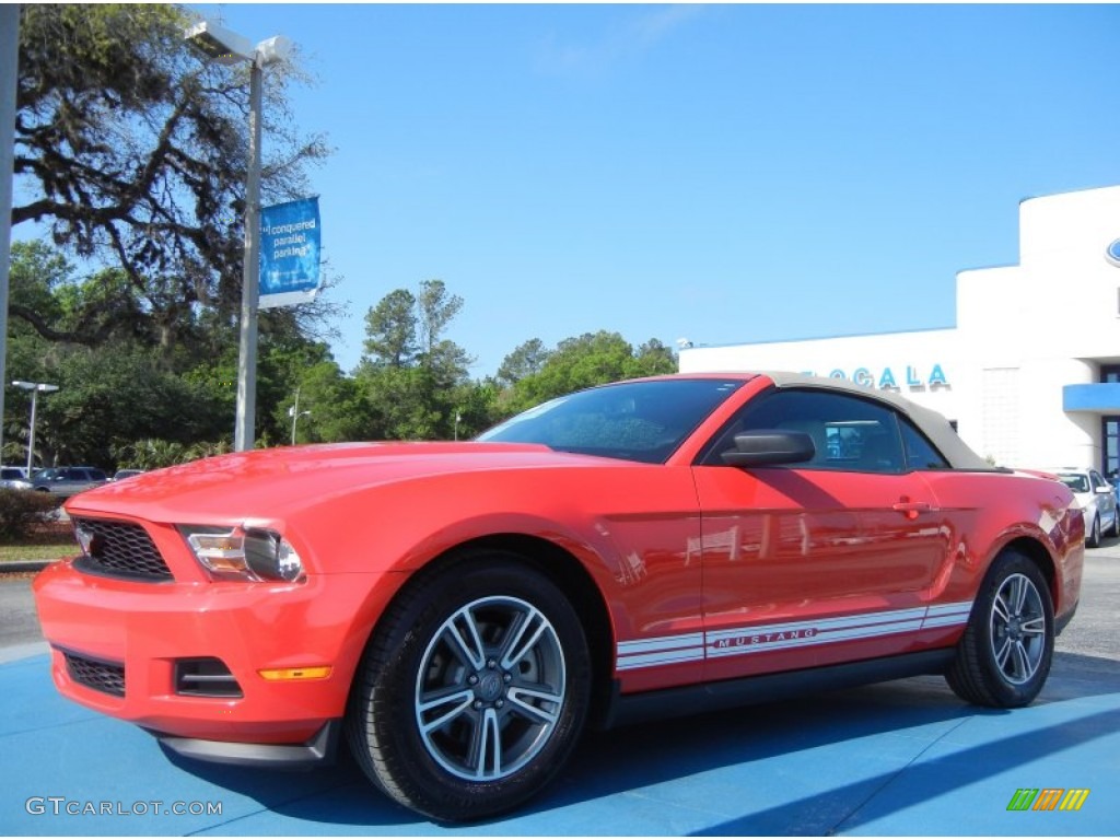 2012 Mustang V6 Premium Convertible - Race Red / Stone photo #1