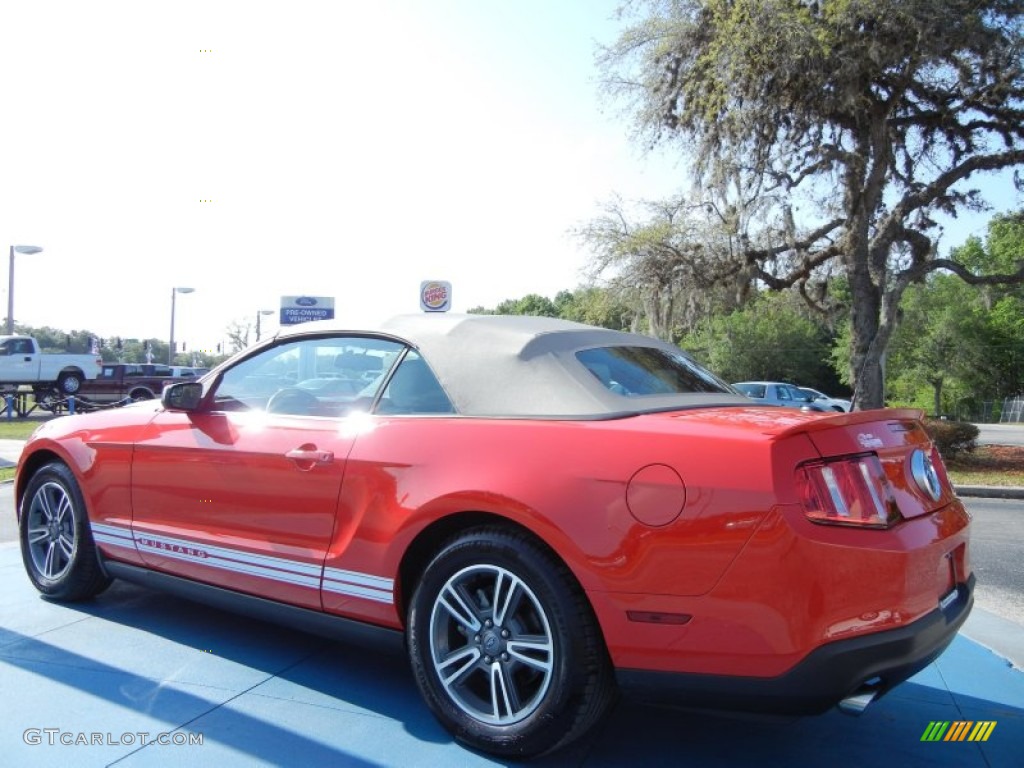 2012 Mustang V6 Premium Convertible - Race Red / Stone photo #3