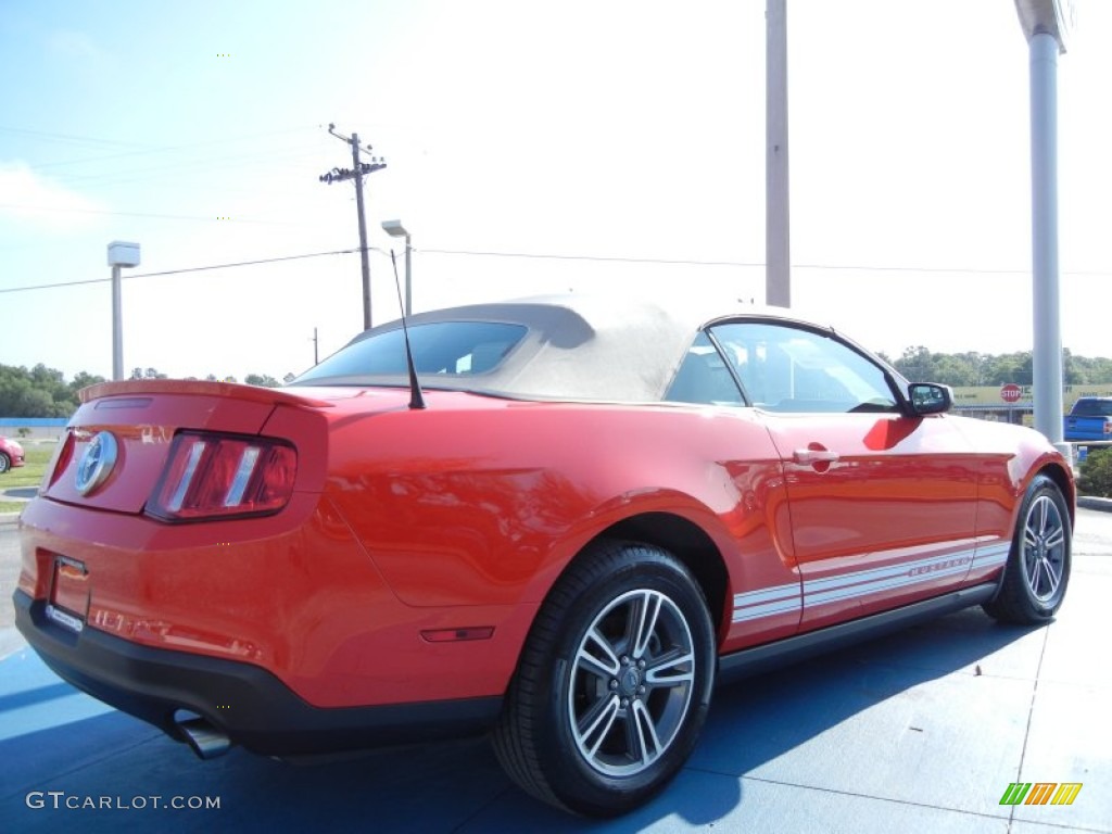 2012 Mustang V6 Premium Convertible - Race Red / Stone photo #5