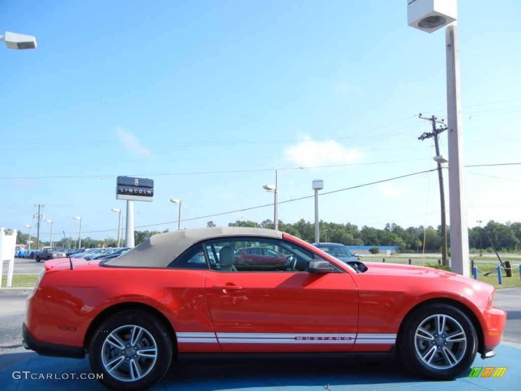 2012 Mustang V6 Premium Convertible - Race Red / Stone photo #6