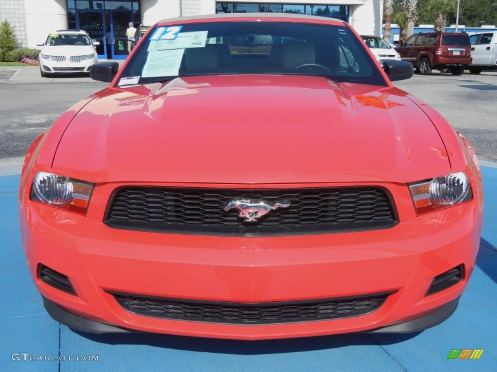 2012 Mustang V6 Premium Convertible - Race Red / Stone photo #8