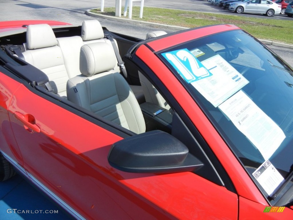 2012 Mustang V6 Premium Convertible - Race Red / Stone photo #13