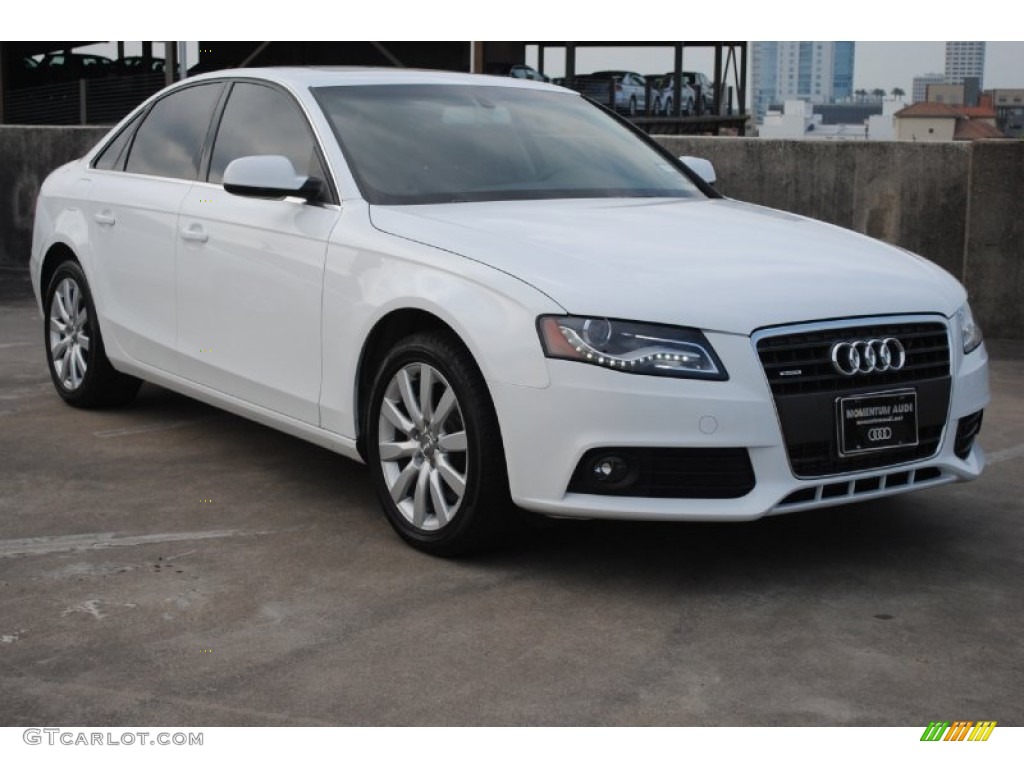 2012 A4 2.0T quattro Sedan - Glacier White Metallic / Black photo #1