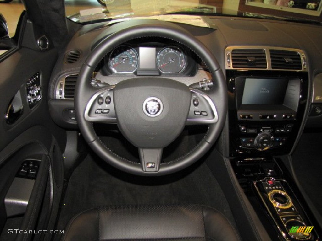 2012 Jaguar XK XKR Convertible Warm Charcoal/Warm Charcoal Steering Wheel Photo #79856728