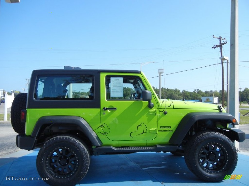 2012 Wrangler Sport S 4x4 - Gecko Green / Black photo #6