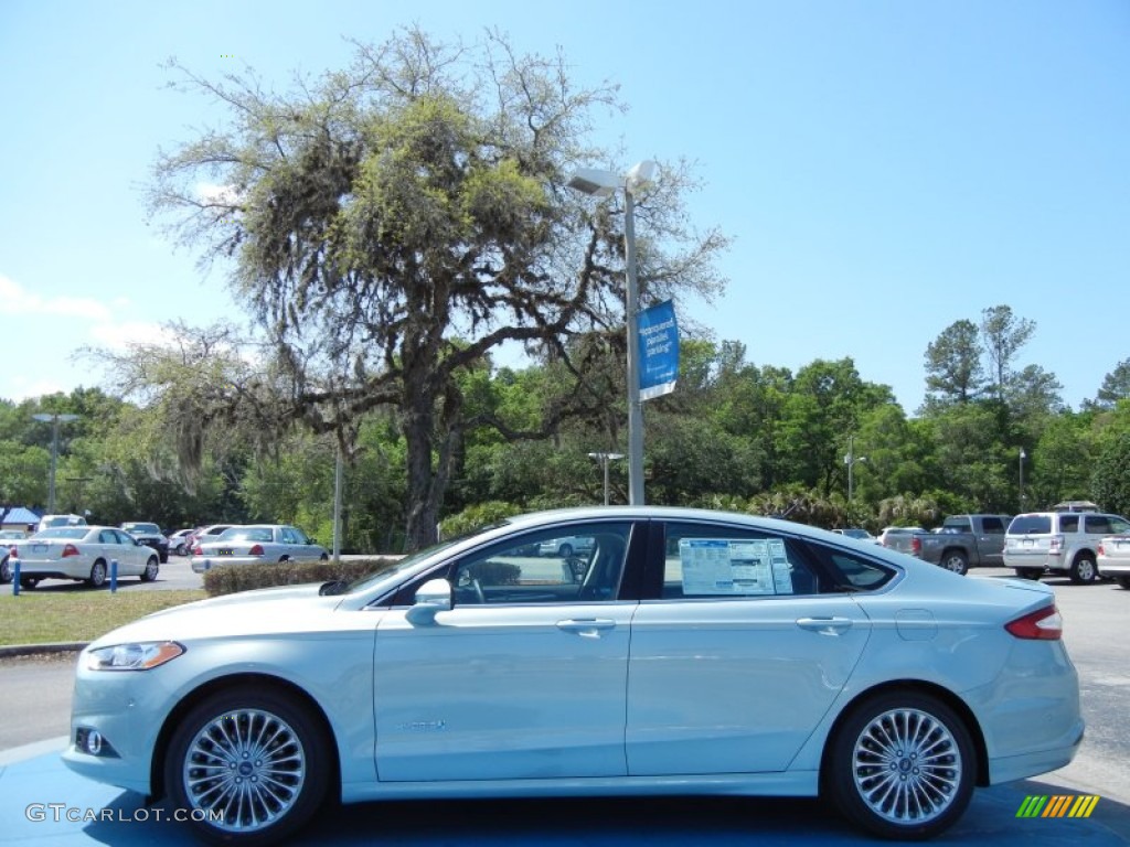 Ice Storm Metallic 2013 Ford Fusion Hybrid Titanium Exterior Photo #79859179