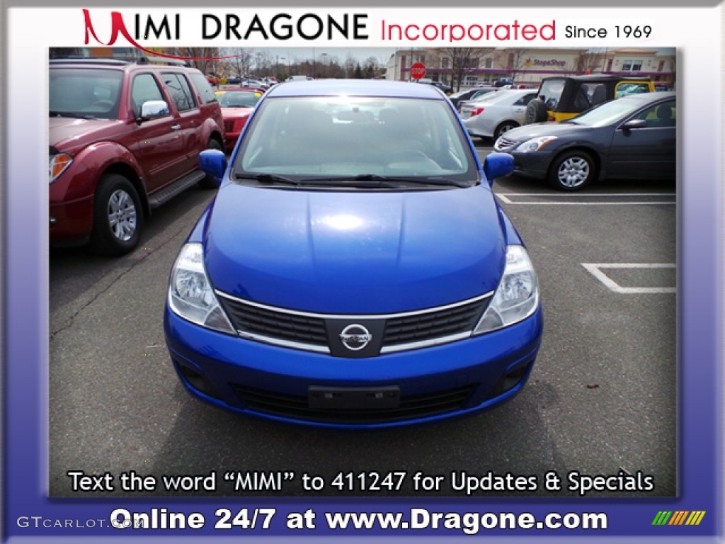 2009 Versa 1.8 SL Hatchback - Blue Metallic / Charcoal photo #1