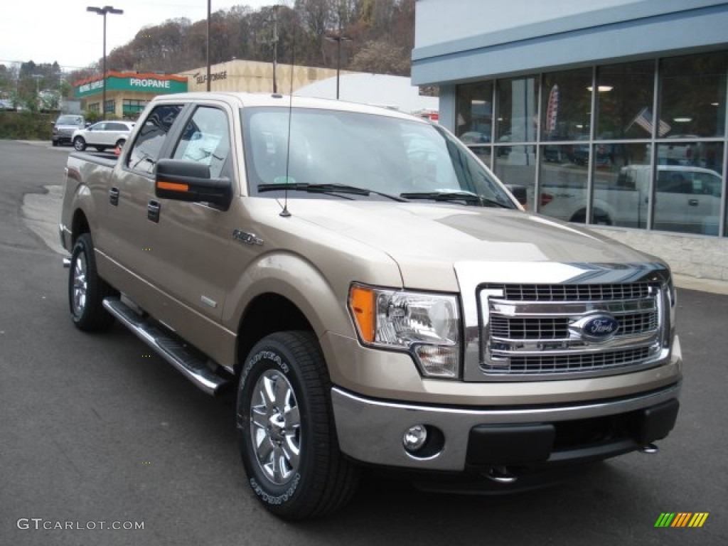 2013 F150 XLT SuperCrew 4x4 - Pale Adobe Metallic / Adobe photo #2