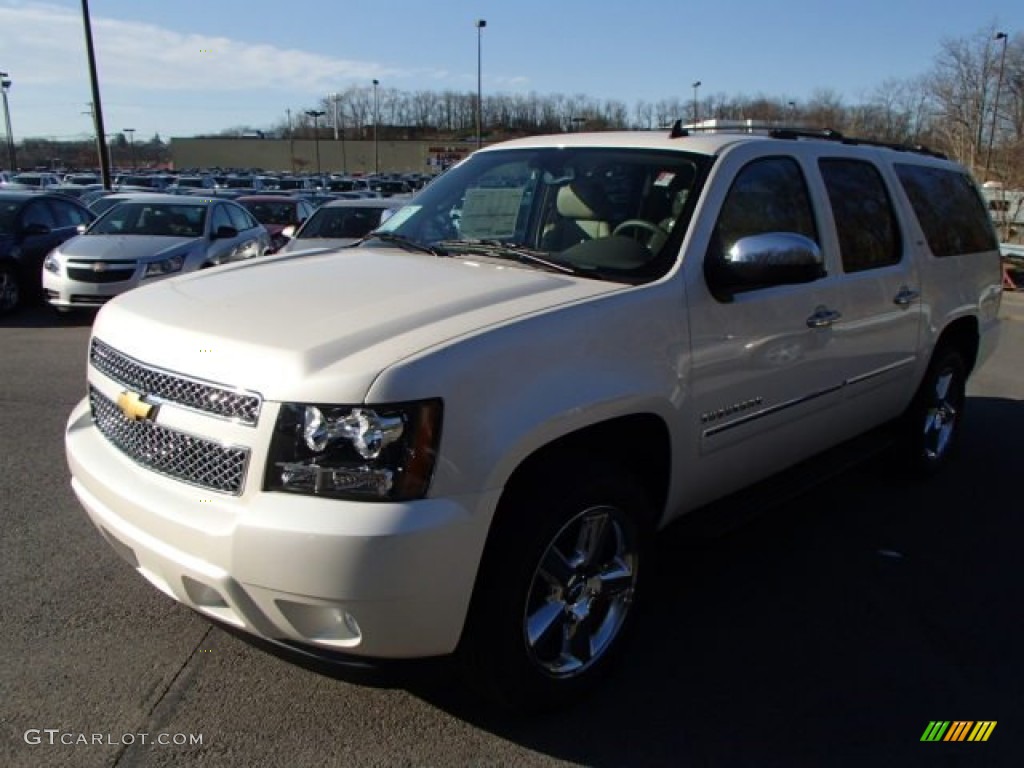 2013 Suburban LTZ 4x4 - White Diamond Tricoat / Light Cashmere/Dark Cashmere photo #4