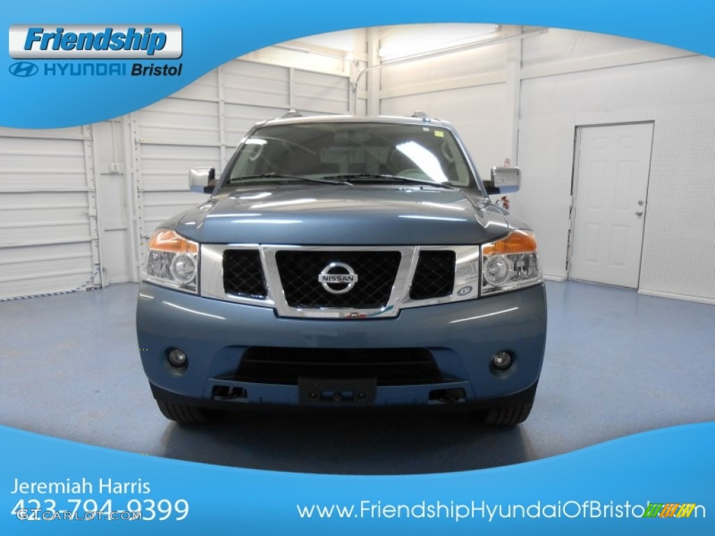 2010 Armada Titanium 4WD - Lakeshore Slate Blue Metallic / Stone photo #3