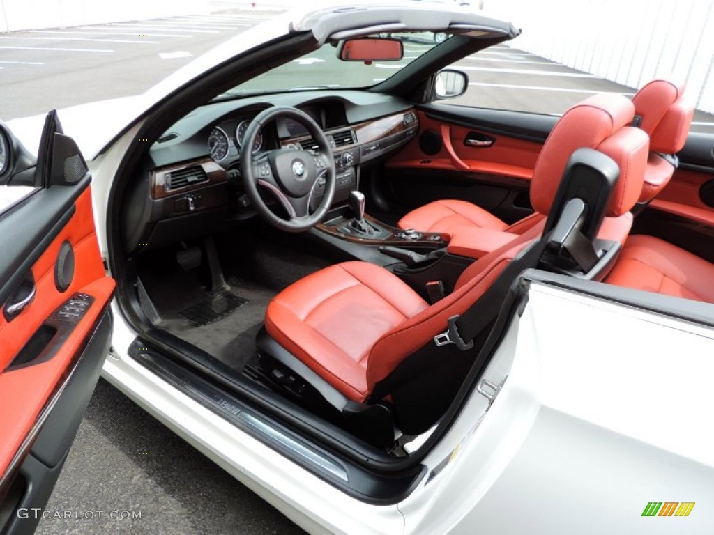 Coral Red/Black Dakota Leather Interior 2010 BMW 3 Series 328i Convertible Photo #79873259