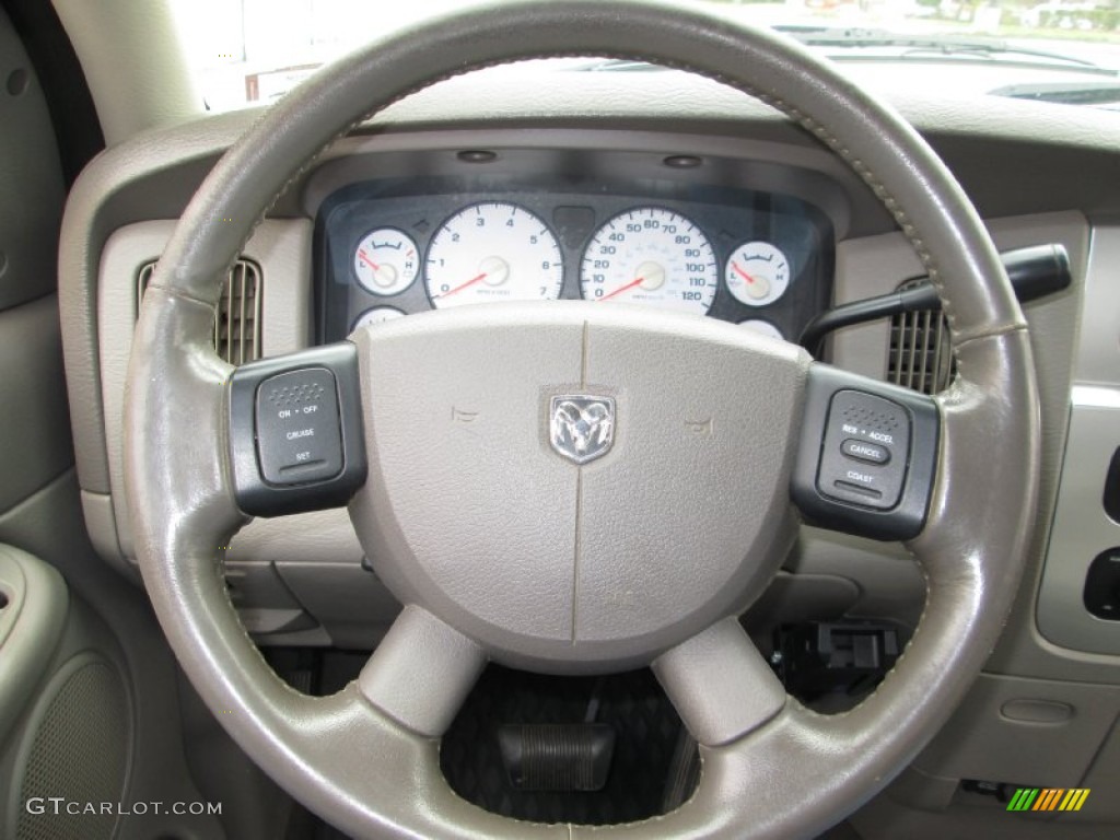 2004 Dodge Ram 1500 Laramie Quad Cab 4x4 Taupe Steering Wheel Photo #79876101