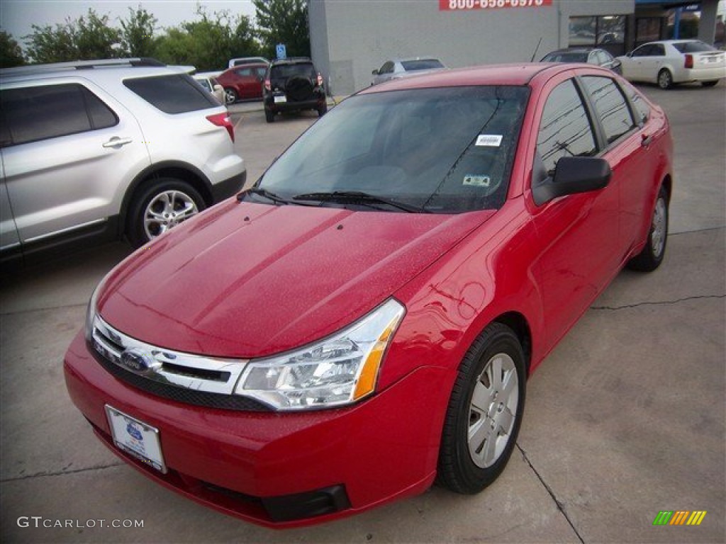 2008 Focus S Sedan - Vermillion Red / Medium Stone photo #1