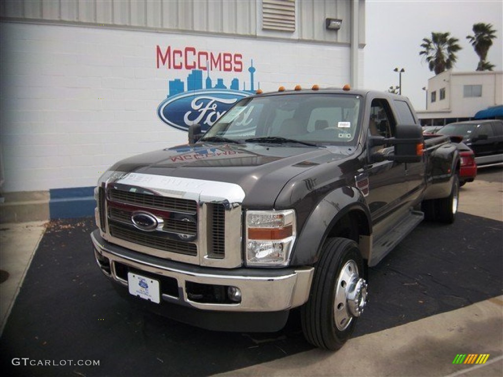 2008 F450 Super Duty Lariat Crew Cab 4x4 Dually - Dark Stone Brown Metallic / Tan photo #1